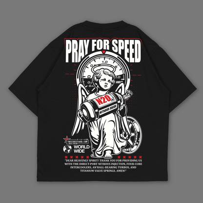 Angel of speed Black Oversized T-shirt