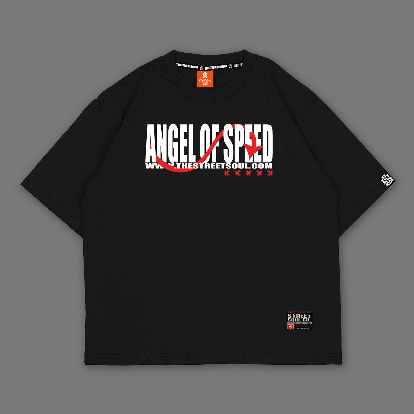 Angel of speed Black Oversized T-shirt