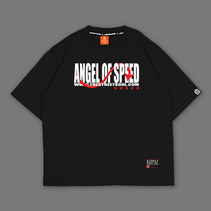 Angel of speed Black Oversized T-shirt