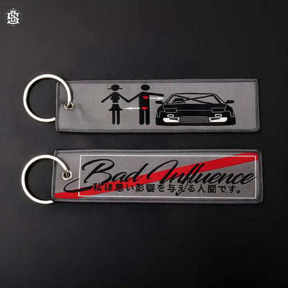 Bad influence JDM woven keychain - keychain