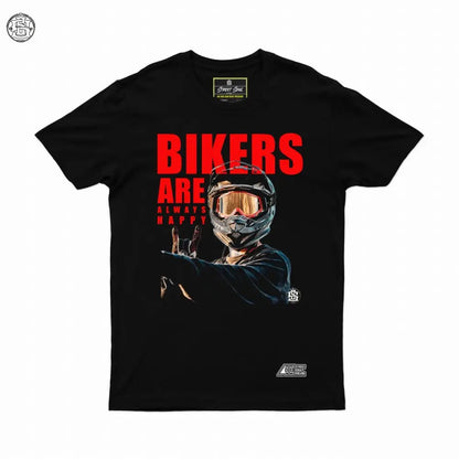 Bikers are always happy Printed BIker T-shirt - Street Soul Clothing