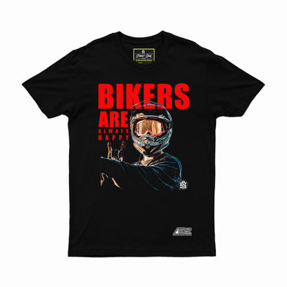 Bikers are always happy Printed BIker T-shirt - Street Soul Clothing