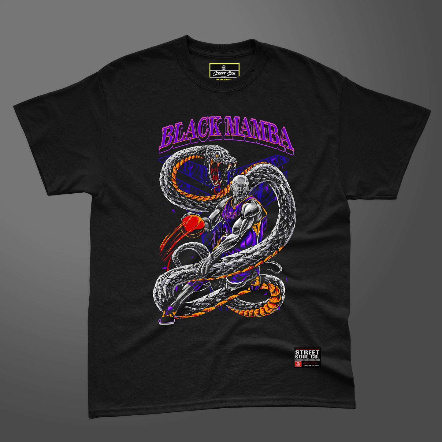Black Mamba printed Black T-shirt