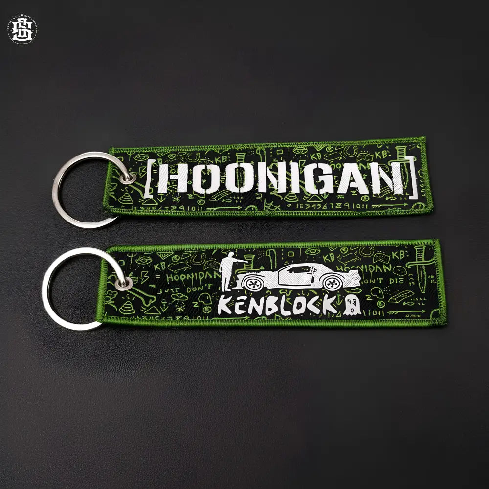 Block drifiting JDM woven keychain - keychain