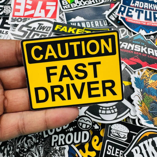 Caution fast driver sticker - Street Soul Clothing