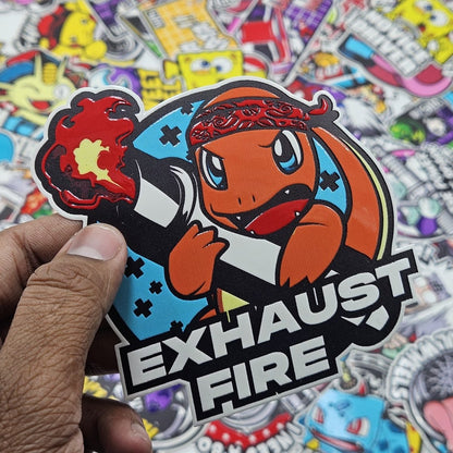 Charmander fire exhaust car slap sticker - Street Soul Clothing