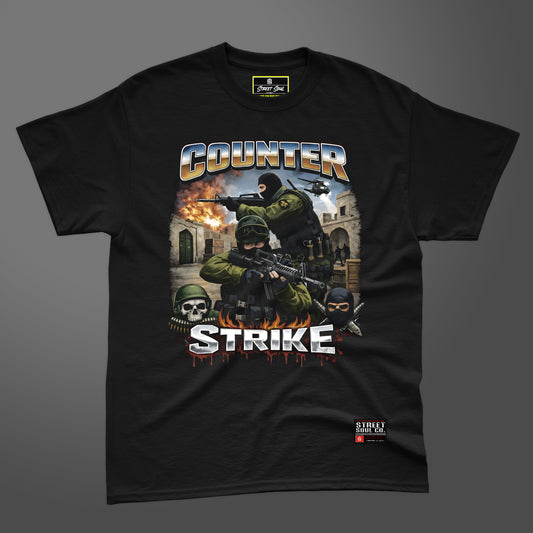 Counter strike black printed T-shirt