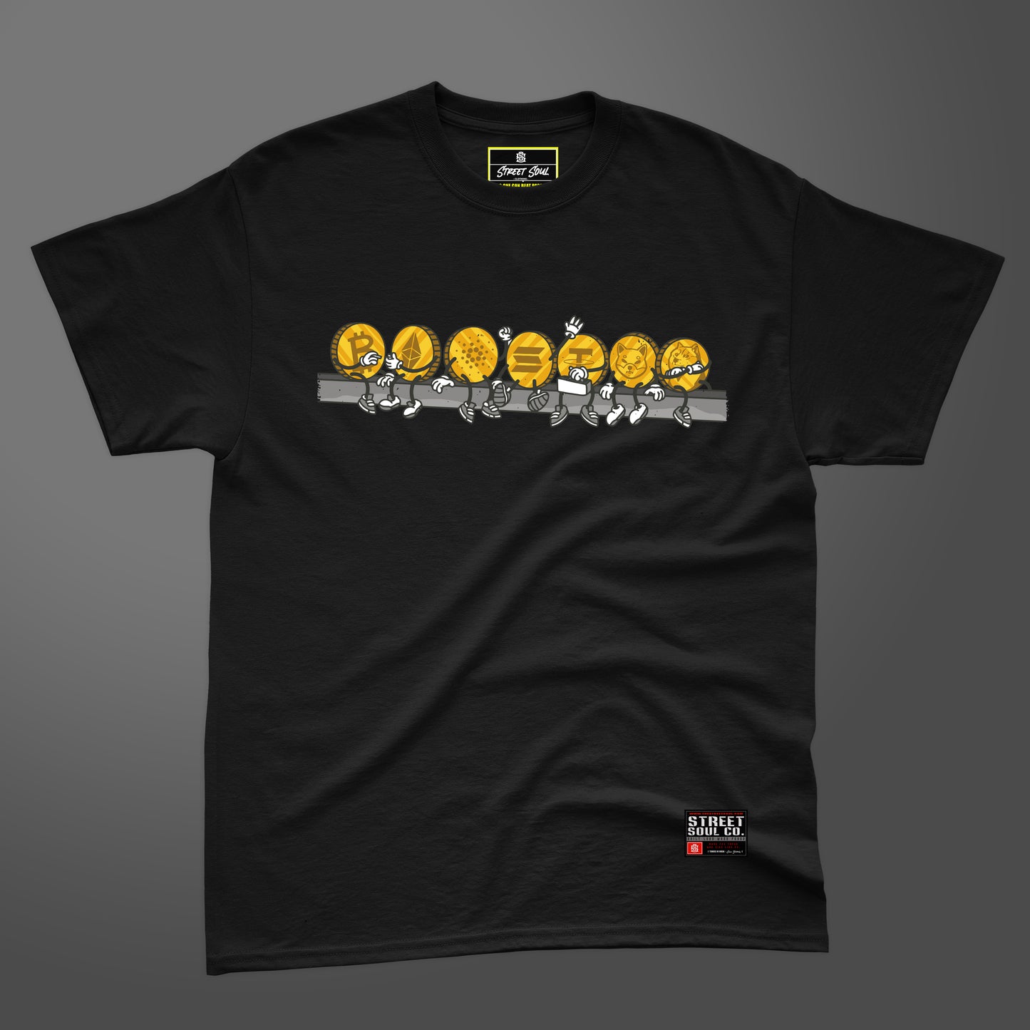 Crypto millionaire printed black T-shirt