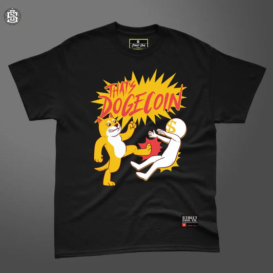 Dogecoin power printed black T-shirt - T- Shirt