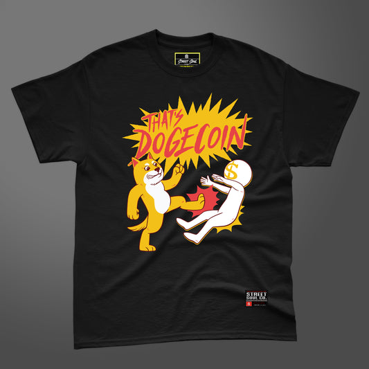 Dogecoin power printed black T-shirt