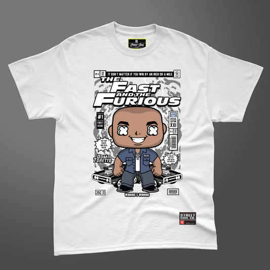 Fast and furious Dom toretto printed White T-shirt