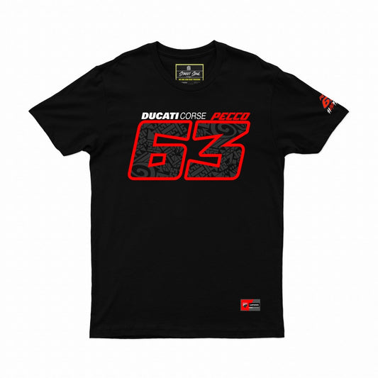 Ducati racing 63 Francesco Bagnaia Printed cotton tshirt - Street Soul Clothing