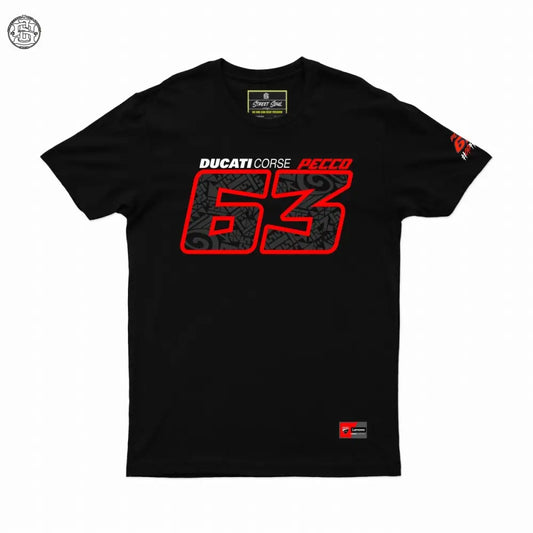 Ducati racing 63 Francesco Bagnaia Printed cotton tshirt - Street Soul Clothing