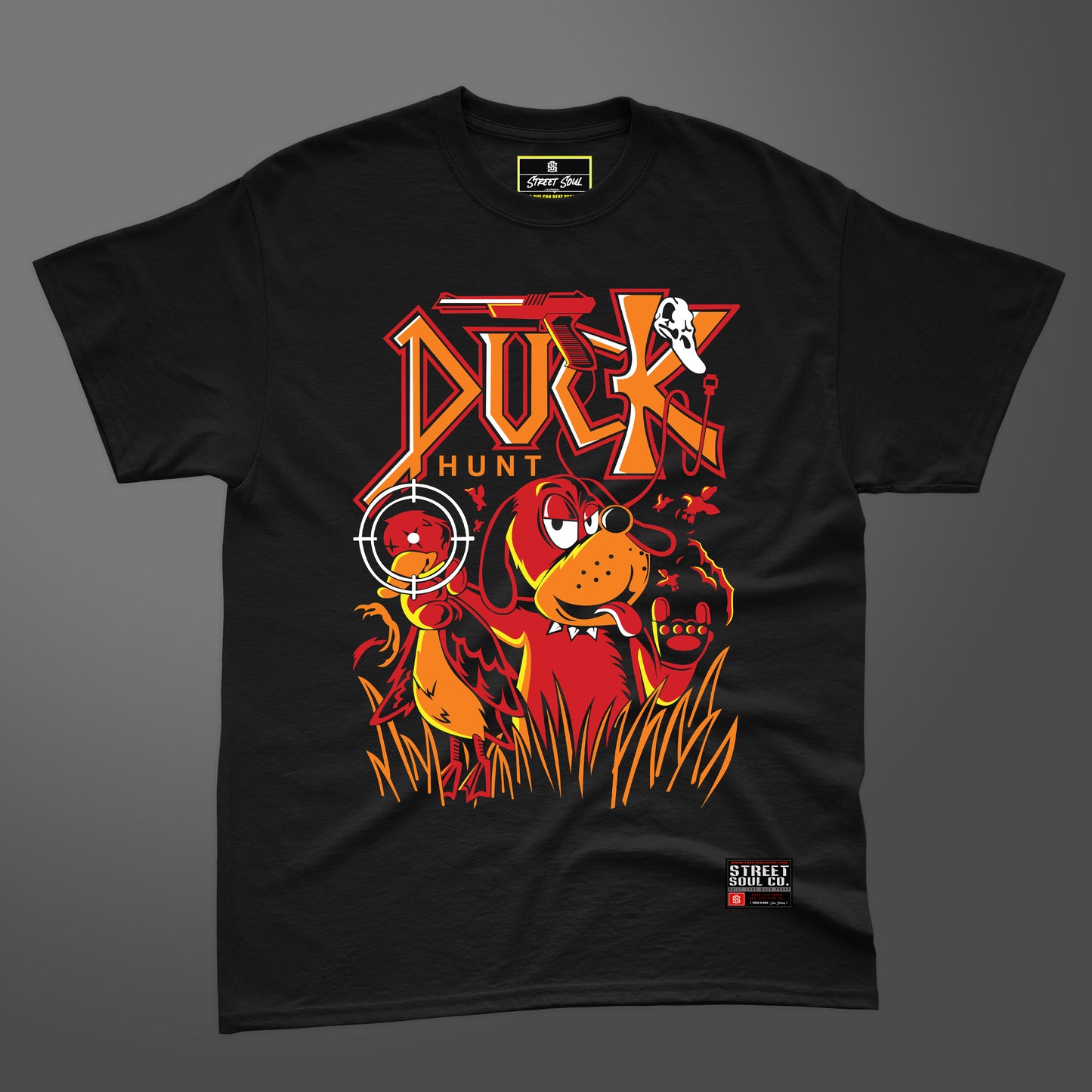 Duck hunt 90s black T-shirt