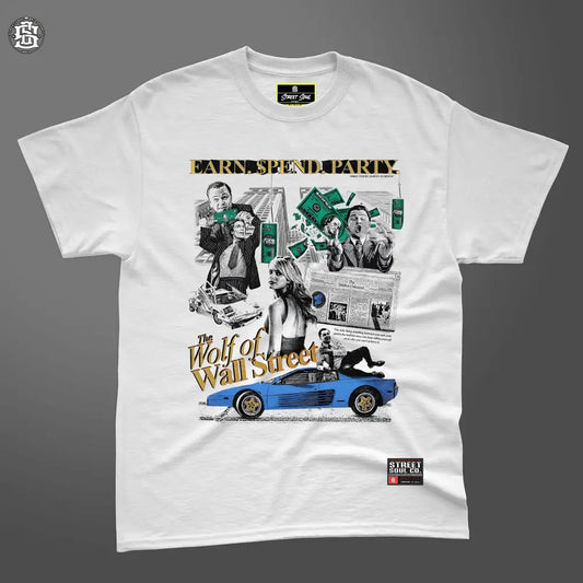 Earn spend party white printed T-shirt - T- Shirt
