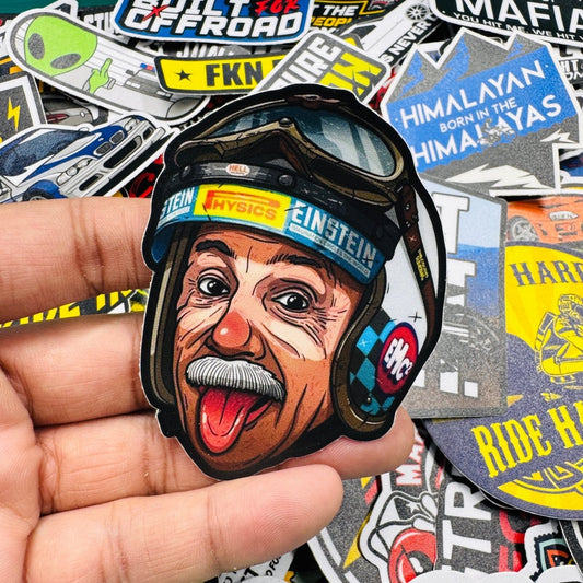 Einstein biker sticker - Street Soul Clothing