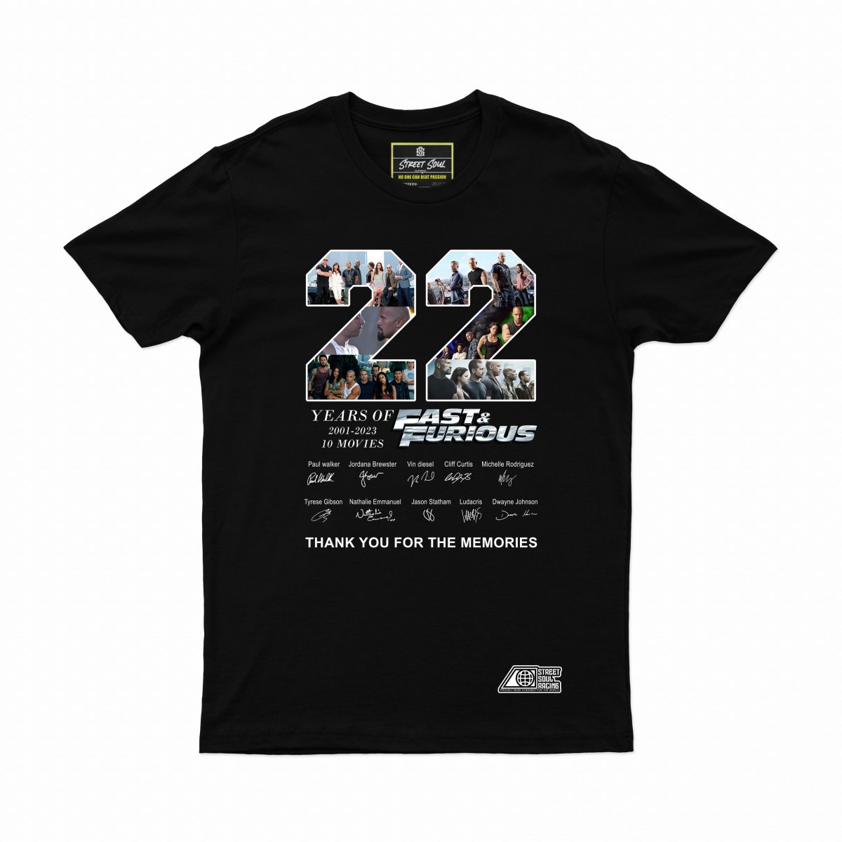Fast and furious Tribute T-shirt - Street Soul Clothing