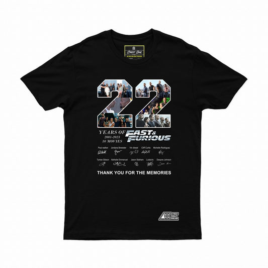 Fast and furious Tribute T-shirt - Street Soul Clothing