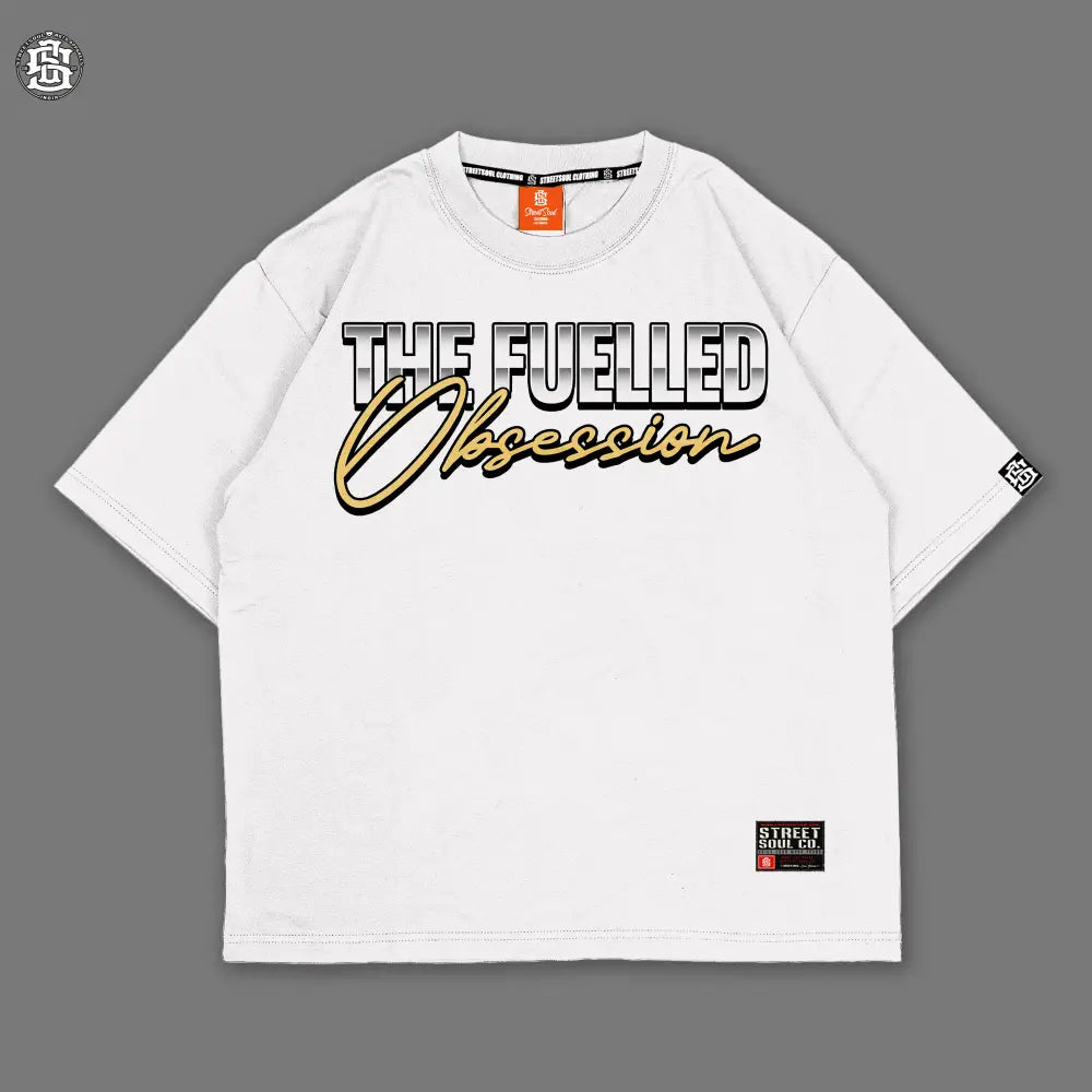 Fuelled Obsession White Oversized T-shirt