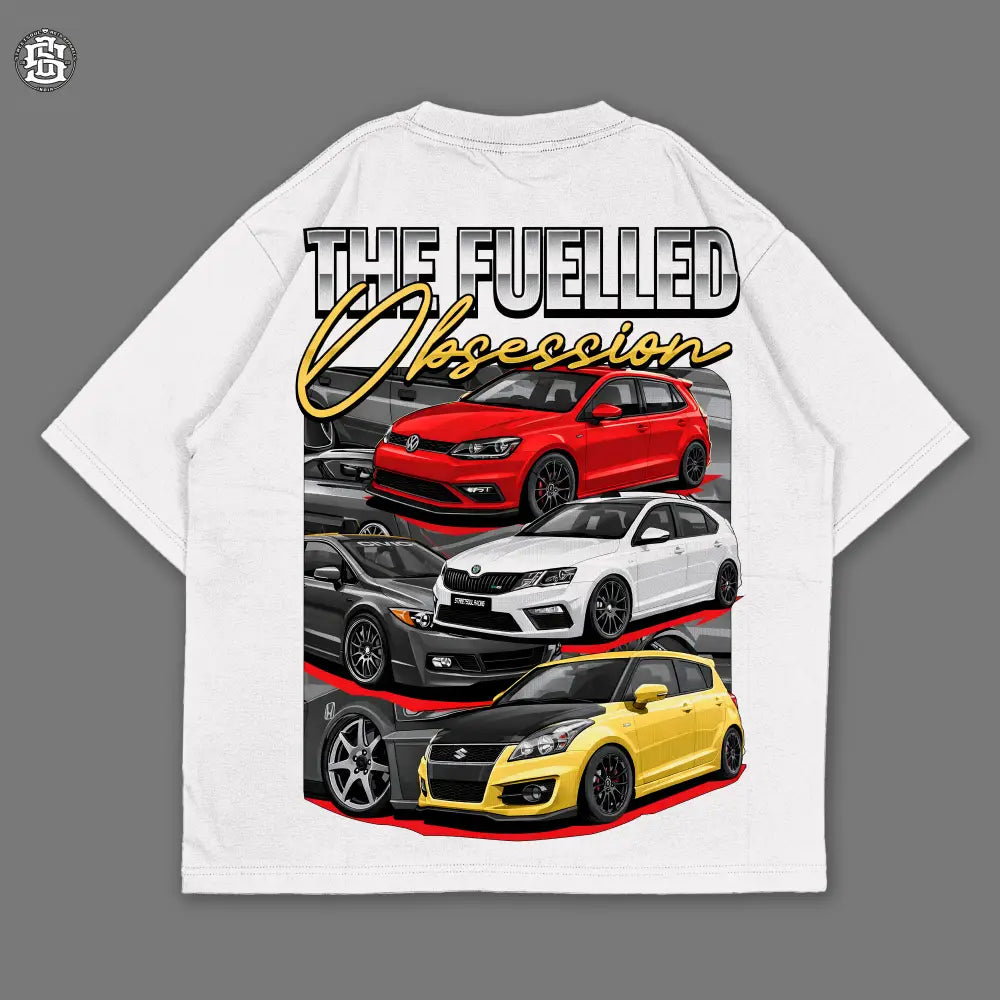 Fuelled Obsession White Oversized T-shirt