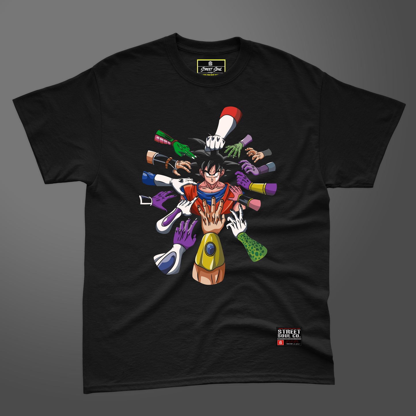 Goku vs world printed black T-shirt