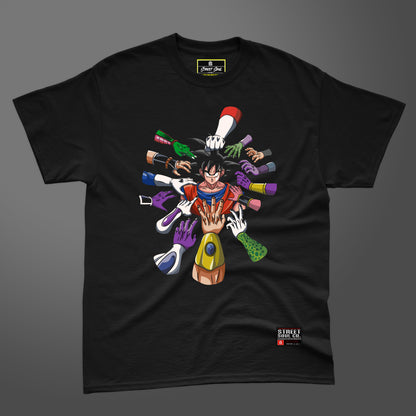Goku vs world printed black T-shirt