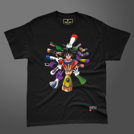 Goku vs world printed black T-shirt