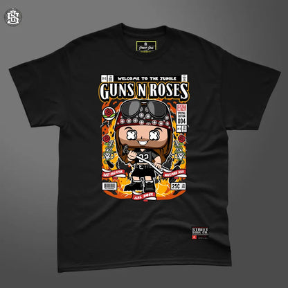 Guns n roses comic styled printed black T-shirt - T- Shirt