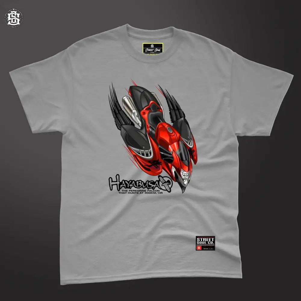 Hayabusa The Peregrine Falcon Grey T-shirt - Street Soul Clothing