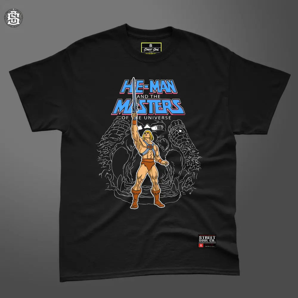 He-man and masters of the universe printed Black T-shirt - T- Shirt