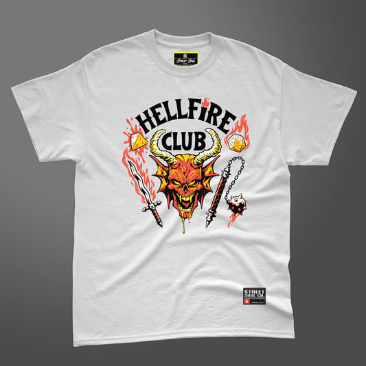 Hellfire club printed printed white T-shirt