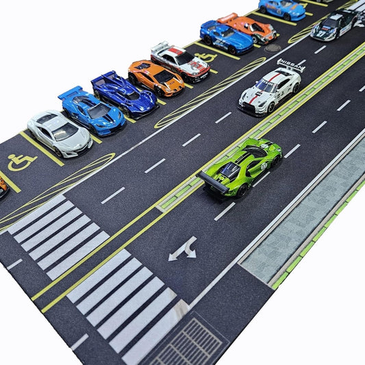 Highway and Parking lot Diorama for 1/64 Scale Cars (Hotwheels,Minigt, etc.) 22X11 INCHES **Cars not Included - Street Soul Clothing