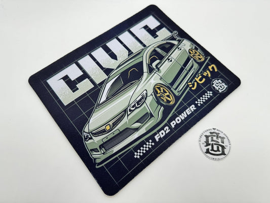 Honda civic printed Mouse pad 22cm X 18cm - Street Soul Clothing