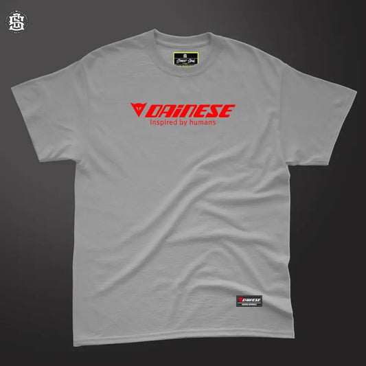 Inspired by human Melange Grey racing T-shirt - Street Soul Clothing