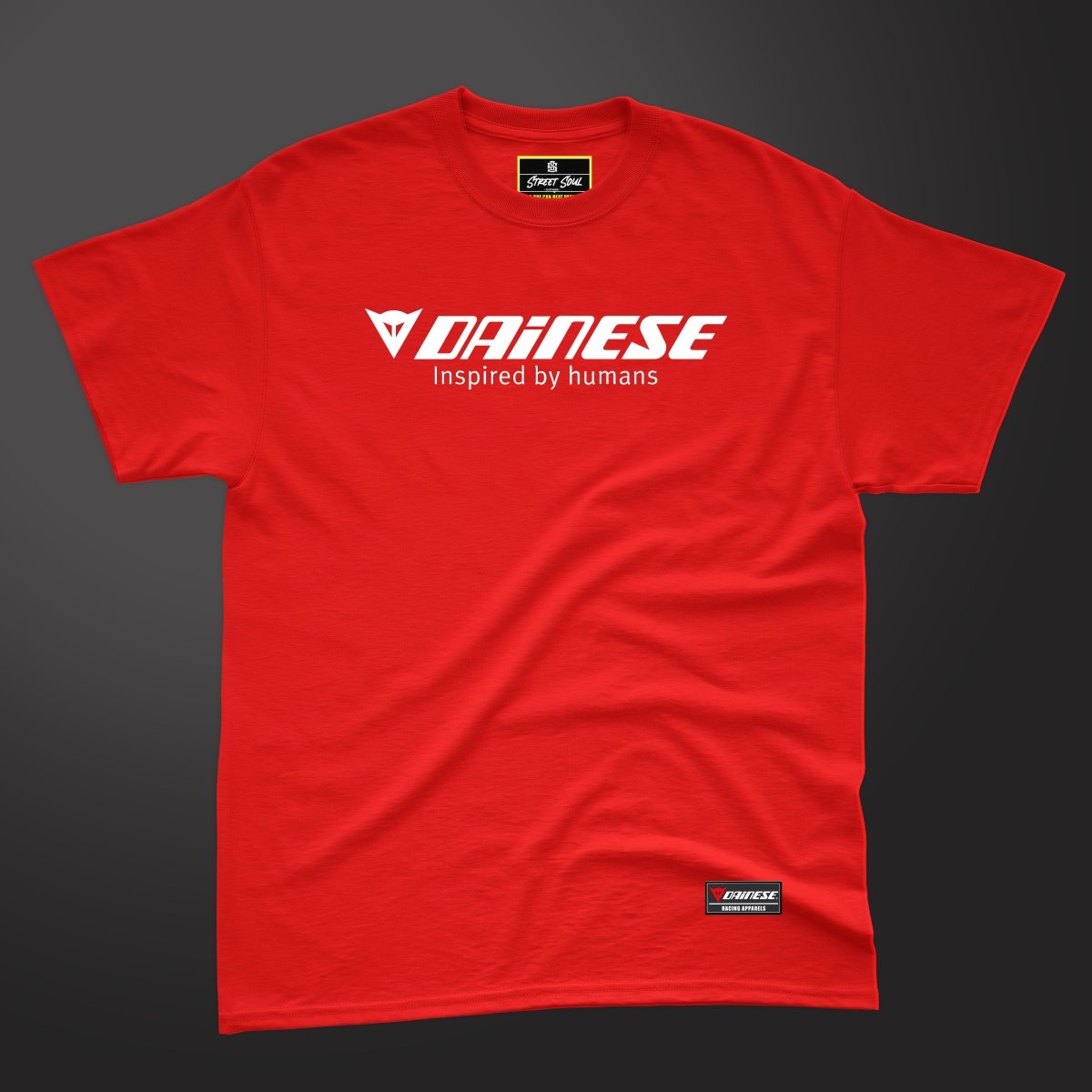 Inspired by human Red racing T-shirt - Street Soul Clothing