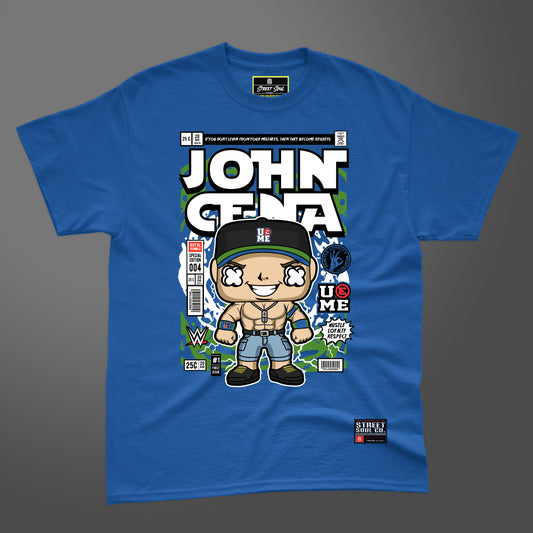 John cena comic styled Royal blue T-shirt