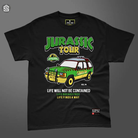 Jurassic Tour Printed black T-shirt - T- Shirt