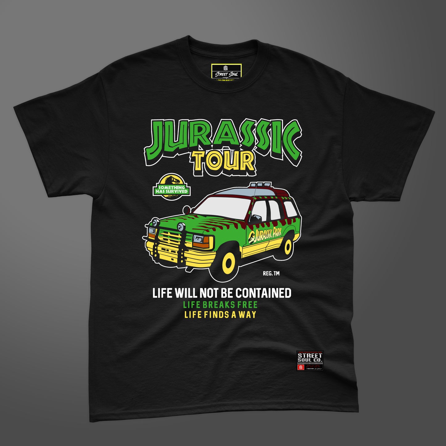 Jurassic Tour Printed black T-shirt