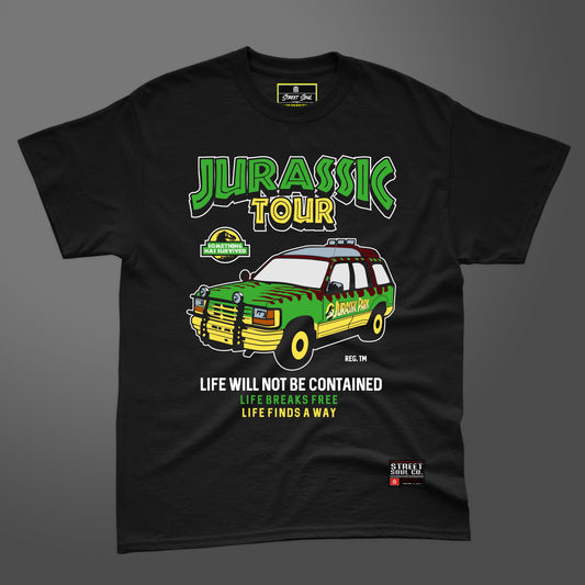 Jurassic Tour Printed black T-shirt