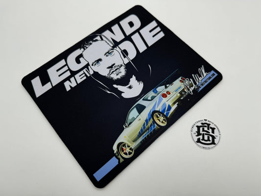 Legend never die Paul walker printed Mouse pad 22cm X 18cm - Street Soul Clothing
