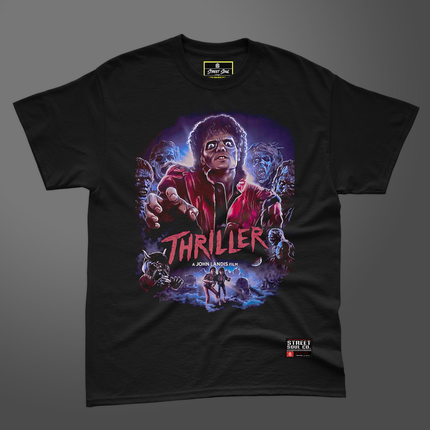 Thriller MJ bootleg black printed T-shirt