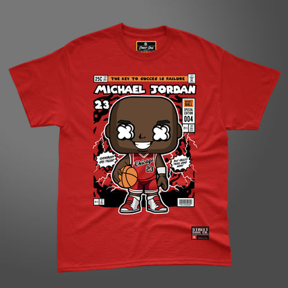 MJ Basketball Red comic styled printed T-shirt