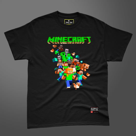 Minecraft black printed T-shirt