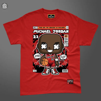MJ Basketball Red comic styled printed T-shirt - T- Shirt