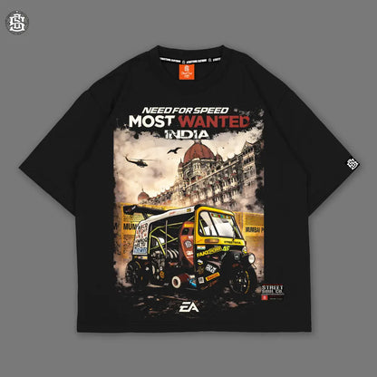 Most wanted India Black Oversized T-shirt