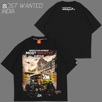 Most wanted India Black Oversized T-shirt