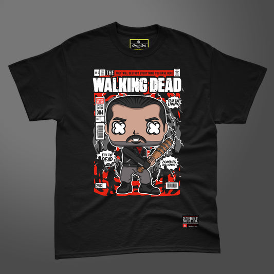 Negan walking dead comic styled printed T-shirt
