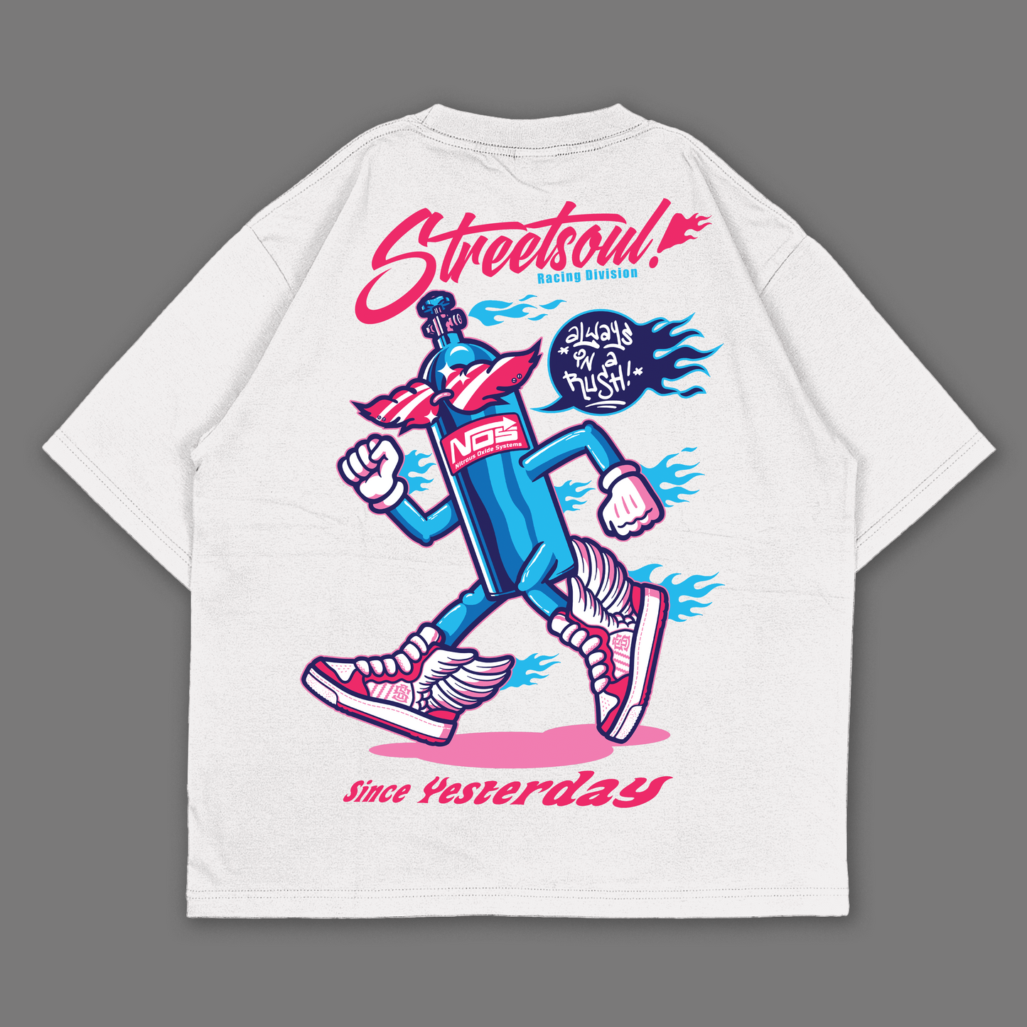 Always in a rush White Oversized T-shirt