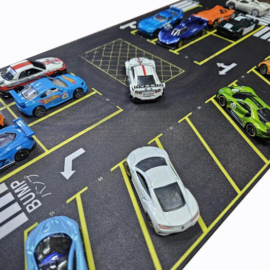 Parking lot mat Diorama for 1/64 Scale Cars (Hotwheels,minigt,majoratte, etc) Large Size 11X22 inches **Cars not Included - Street Soul Clothing