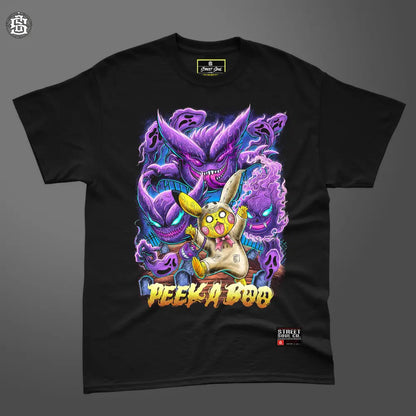 Peek-a-boo black printed T-shirt - T- Shirt